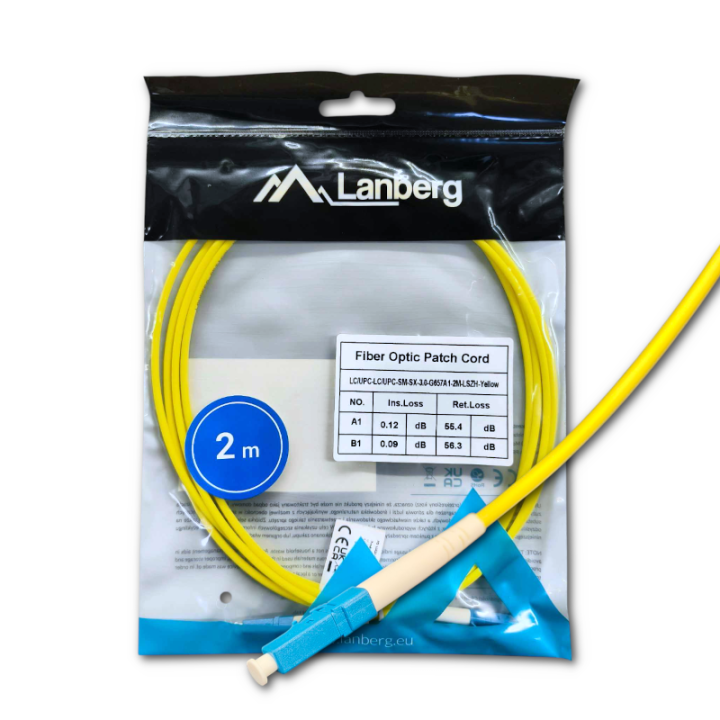 Patchcord światłowodowy LC/UPC – LC/UPC SM G.657.A1 2m duplex, LSZH, 3.0 mm, Yellow